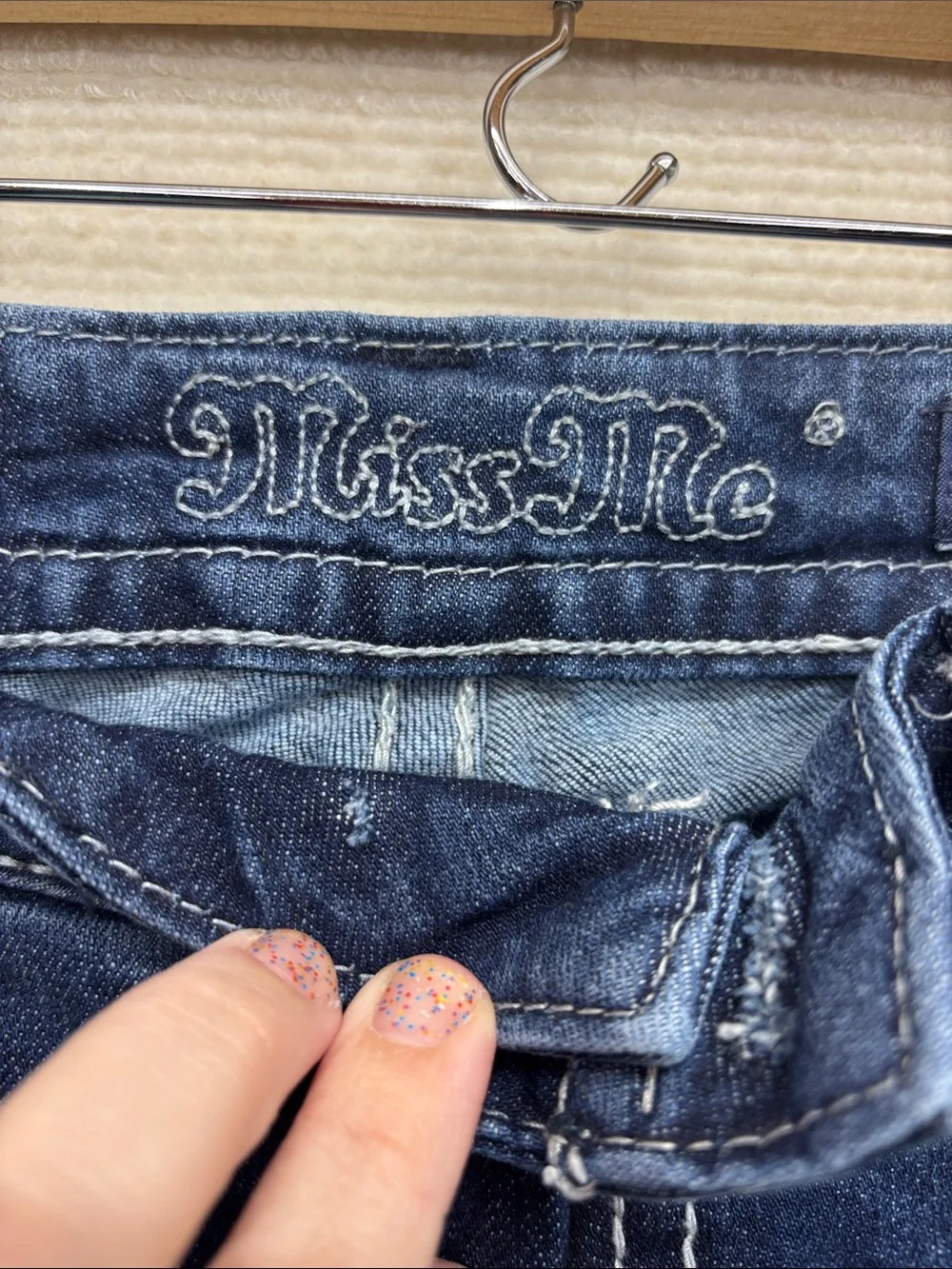 Miss Me | 27 boot Women's Classic Bootcut Jeans - Dark Blue Denim - Picture 6 of 11